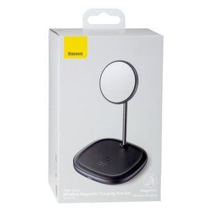 Бездротовий Зарядний Пристрій Baseus Swan 2in1 Magnetic Bracket 20W WXSW-C 3.0A Чорний, 01