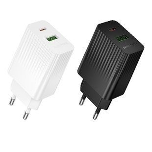 Мережевий Зарядний Пристрій Borofone BAS74A 1USB-C/1USB PD/QC 20W Бiлий