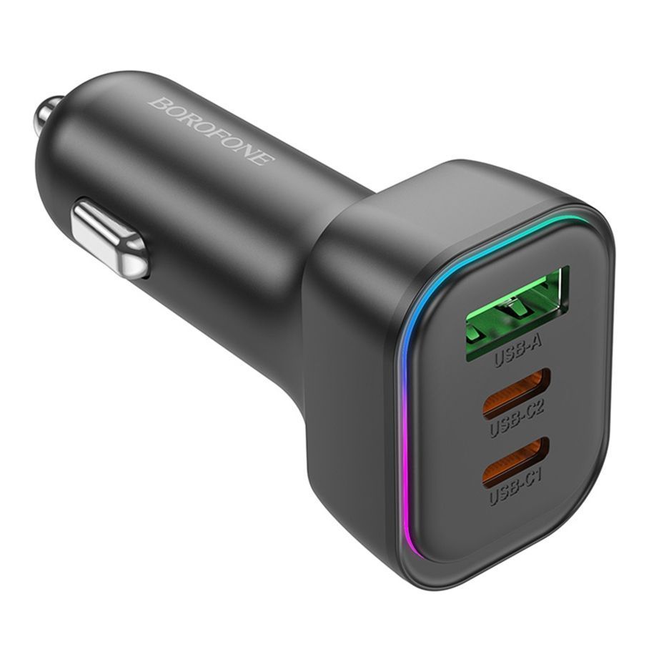 Автомобільний Зарядний Пристрій Borofone BZ28C 1USB/2USB-C QC/PD Total 60W