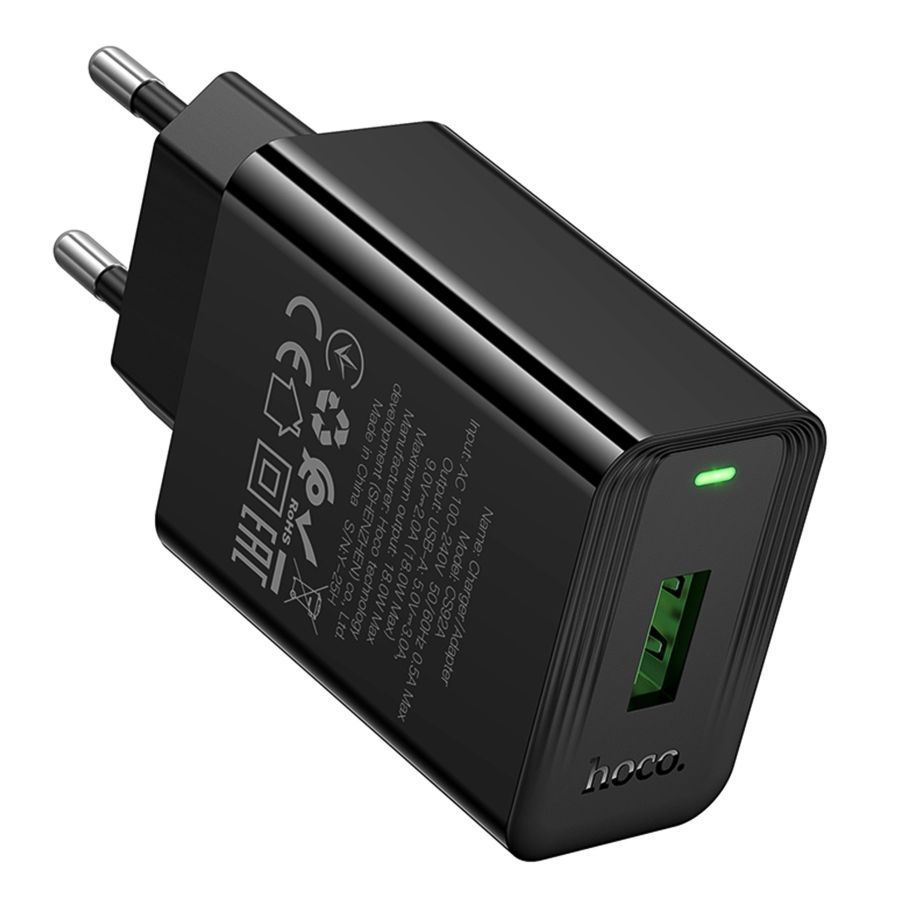 Мережевий Зарядний Пристрій Hoco CS92A 1USB QC 18W