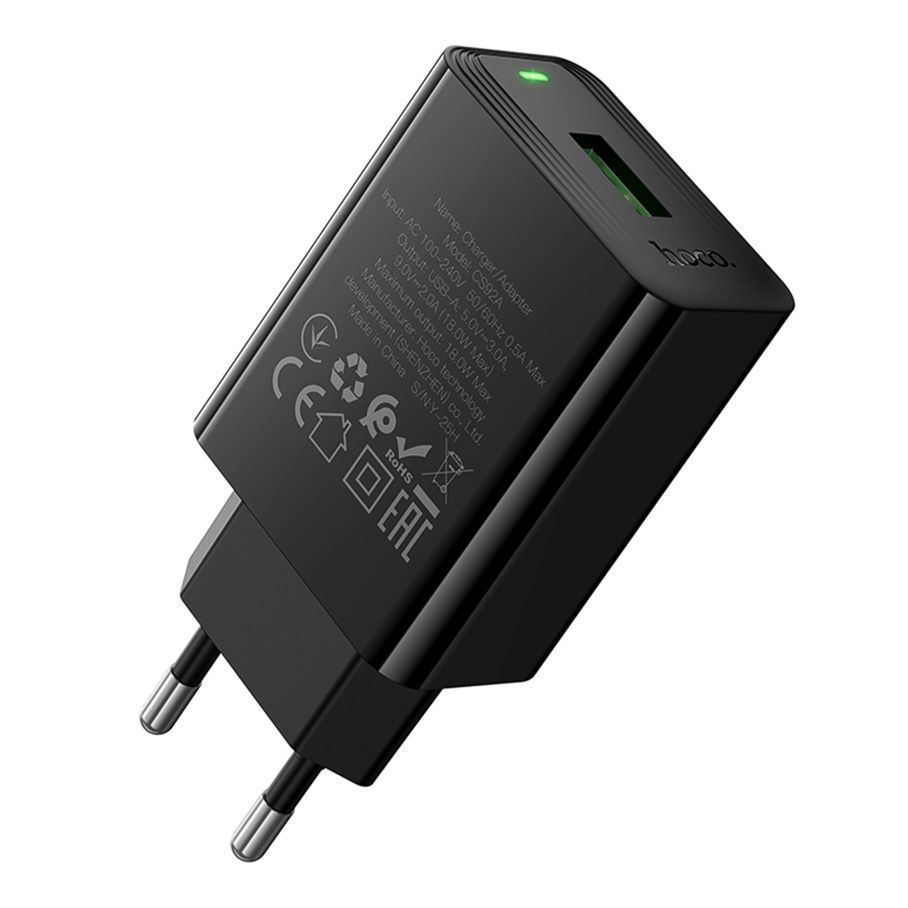 Мережевий Зарядний Пристрій Hoco CS92A 1USB QC 18W