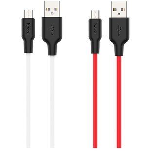 Кабель USB Hoco X21 Plus Silicone Micro Чорно-Білий