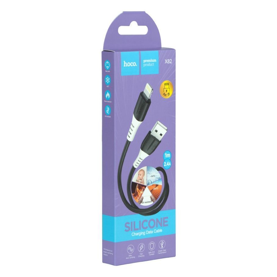 Кабель USB Hoco X82 Lightning Чорний