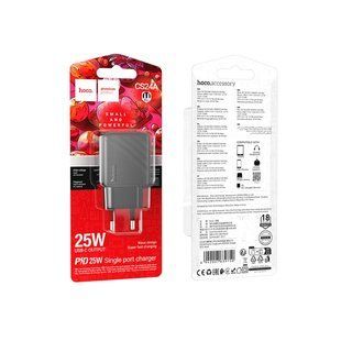 Мережевий Зарядний Пристрій Hoco CS24A 1USB-C PD/QC 25W Чорний