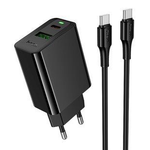 Сетевое Зарядное Устройство Hoco CS95A 1USB/1USB-C QC/PD 30W+Type-C to Type-C