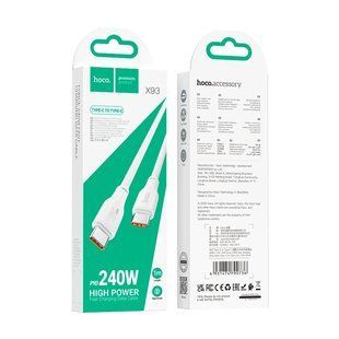 Кабель USB Hoco X93 Force 240W Type-C to Type-C Бiлий