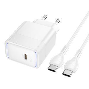 Мережевий Зарядний Пристрій Hoco CS113A 1USB-C PD3.2 40W/60W+Type-C to Type-C