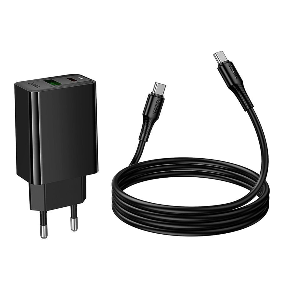 Сетевое Зарядное Устройство Hoco CS95A 1USB/1USB-C QC/PD 30W+Type-C to Type-C
