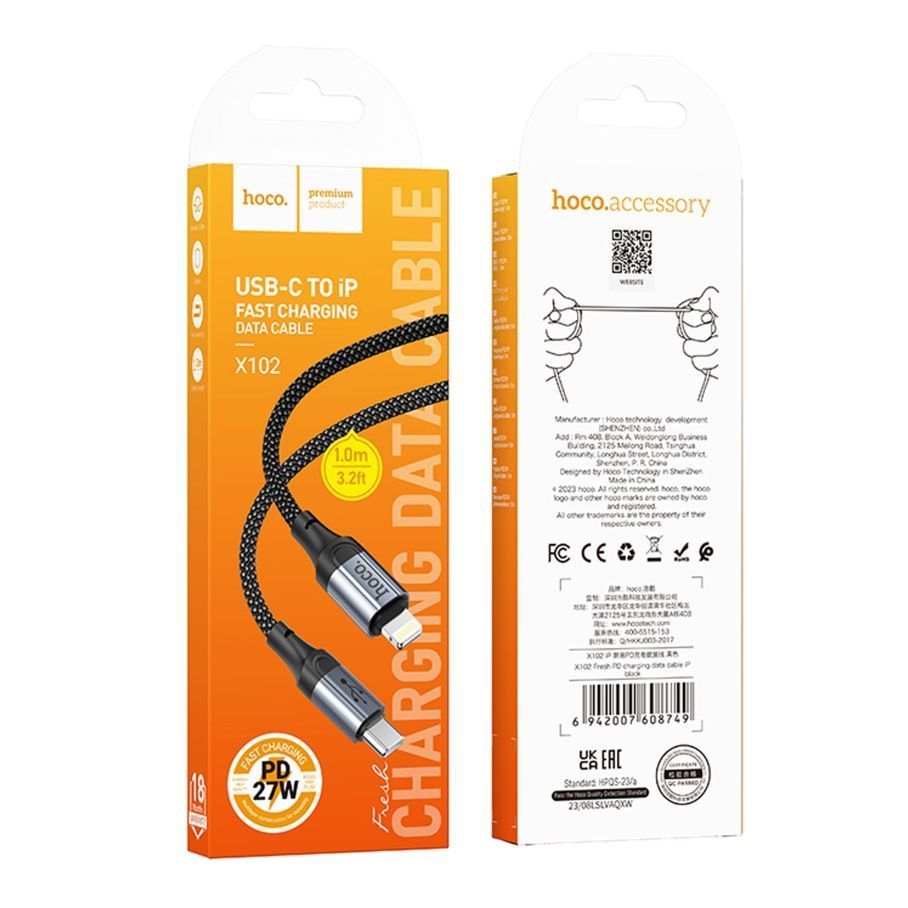 Кабель USB Hoco X102 Type-C to Lightning PD27W