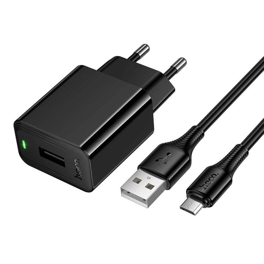 Мережевий Зарядний Пристрій Hoco CS91A 1USB 2.1A+USB to Micro