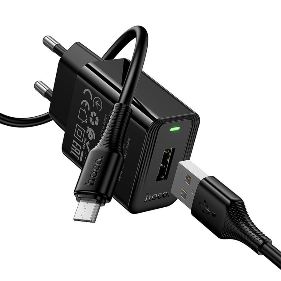 Мережевий Зарядний Пристрій Hoco CS91A 1USB 2.1A+USB to Micro
