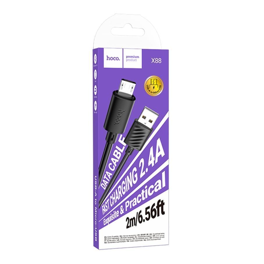 Кабель USB Hoco X88 Gratified Micro 2.4A 2m