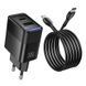 Сетевое Зарядное Устройство Hoco CS112A 1USB/1USB-C QC/PD 30W+Type-C to Type-C