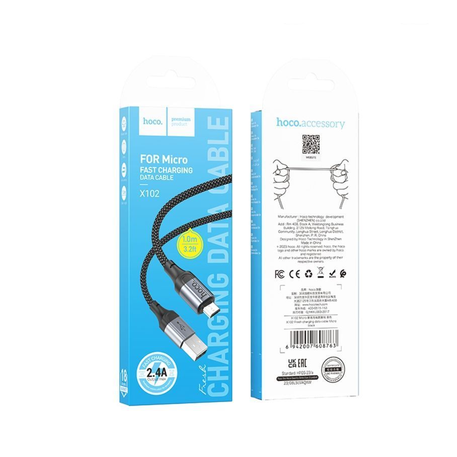 Кабель USB Hoco X102 Micro 2.4A