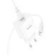 Мережевий Зарядний Пристрій Hoco C76A Pro 1USB-C PD/QC 30W+Type-C to Lightning Бiлий