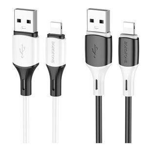 Кабель USB Borofone BX79 Silicone Lightning 2.4A Бiлий
