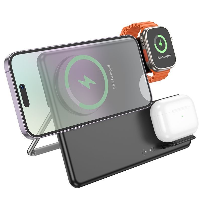Бездротовий Зарядний Пристрій Hoco CQ1 3-in-1 15W (for iWatch)