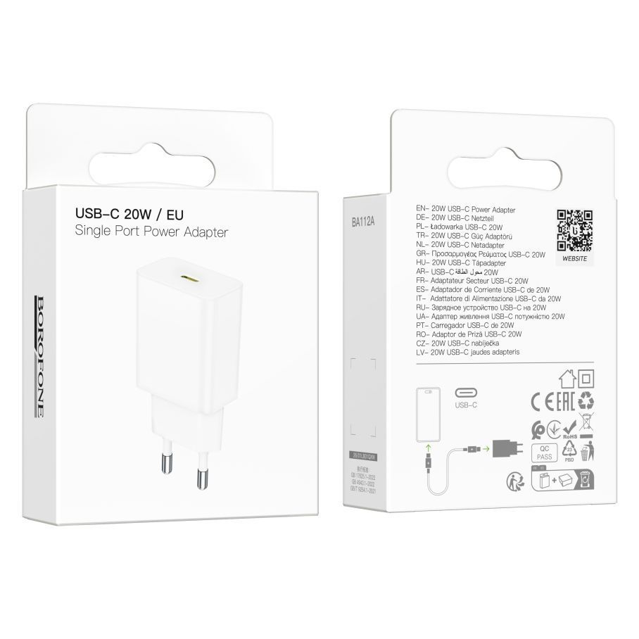 Мережевий Зарядний Пристрій Borofone BA112A 1USB-C PD20W