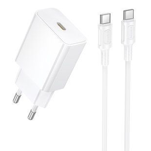 Мережевий Зарядний Пристрій Borofone BA112A 1USB-C PD20W+Type-C to Type-C