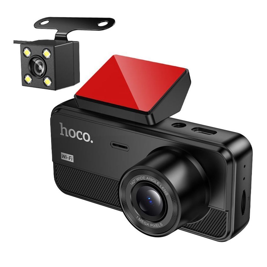 Відеореєстратор Hoco DV15 2-inch 720P/Wi-Fi App/ 3 Камеры Чорний