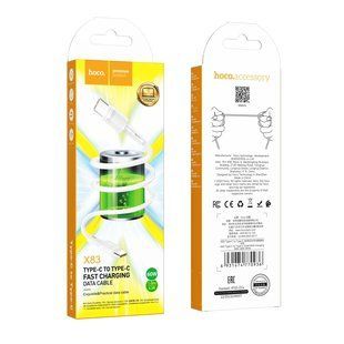 Кабель USB Hoco X83 60W Type-C to Type-C Білий