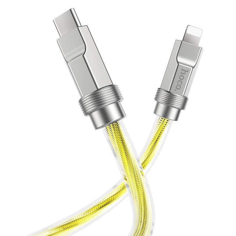 Кабель USB Hoco U113 Solid PD20W Silicone Type-C to Lightning Золотий