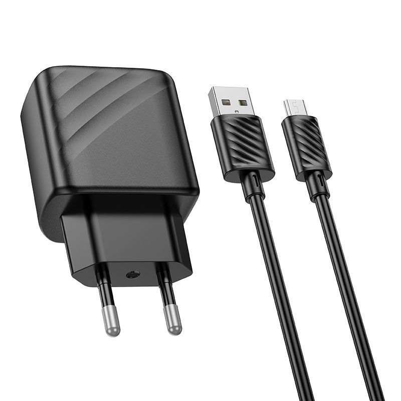 Мережевий Зарядний Пристрій Hoco CS21A 1USB QC 18W+USB to Micro