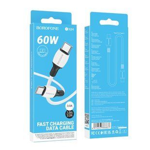 Кабель USB Borofone BX84 60W (20V/3A) Type-C to Type-C Білий