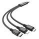 Кабель USB Hoco X76 3-in-1 IP+Type-C+Micro 2A