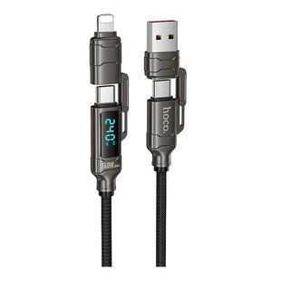 Кабель USB Hoco U152 PD3.1 240W 4-in-1 USB/C to iP/C Led Display 1.2m