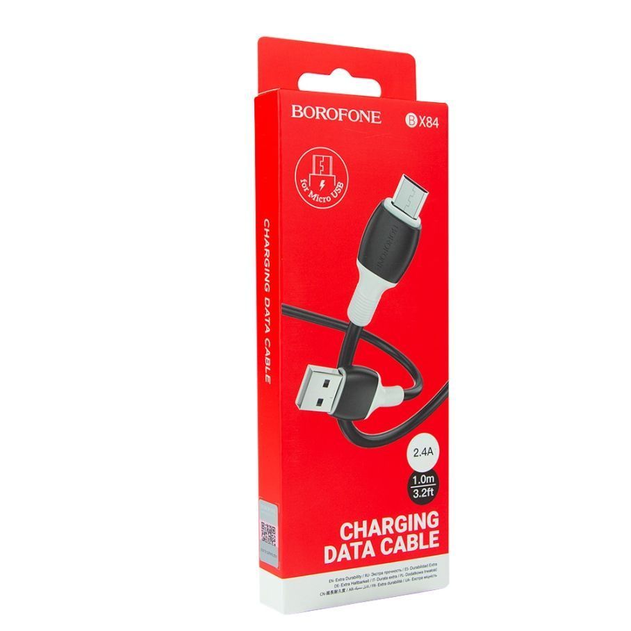 Кабель USB Borofone BX84 Micro 2.4A Чорний