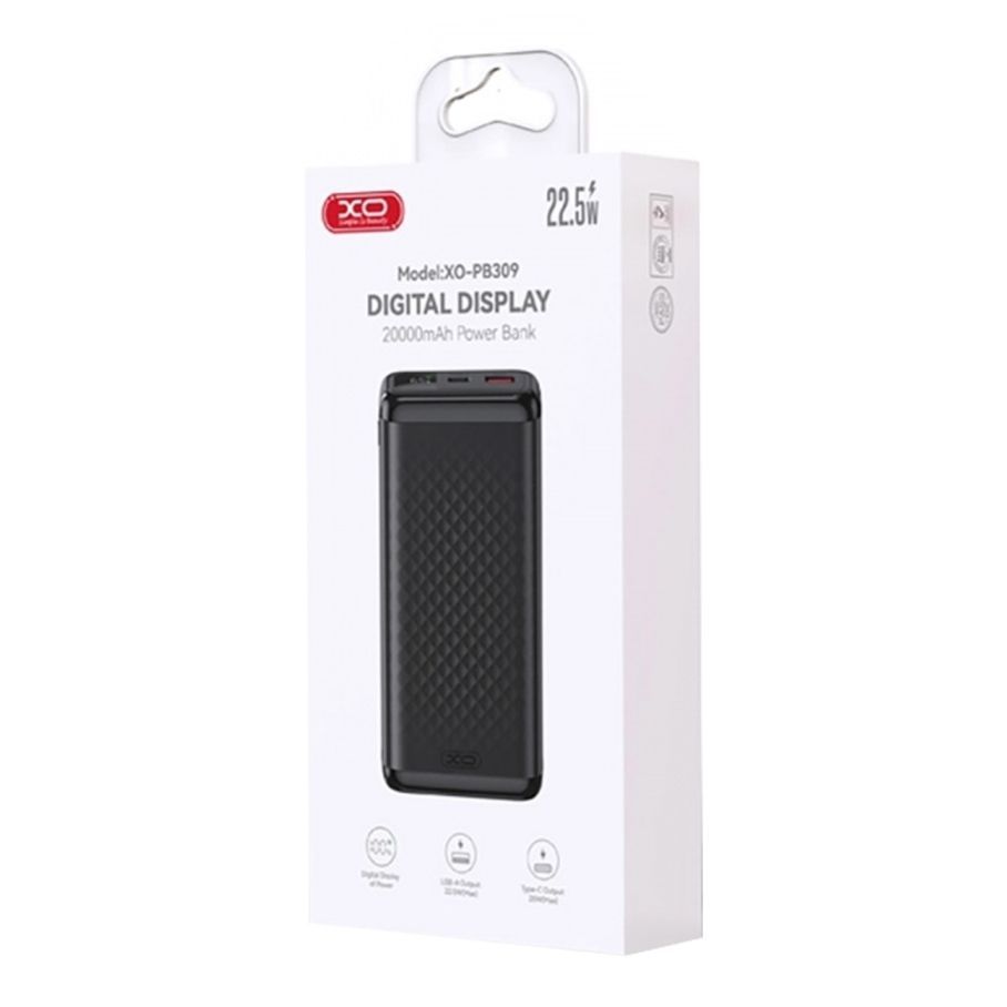 Універсальна Мобільна Батарея Power Bank XO PB309 22.5W Digital Fast Charger 20000mAh