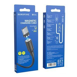 Кабель USB Borofone BX41 Amiable magnetic Type-C Чорний