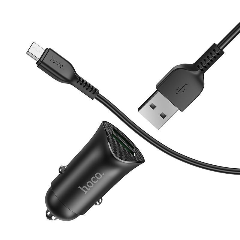 Автомобільний Зарядний Пристрій Hoco Z39 QC3.0 Micro 2USB Чорний
