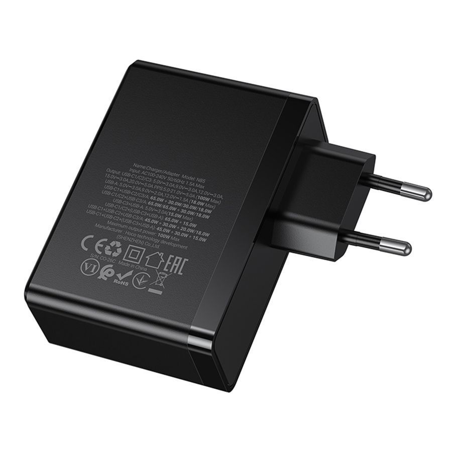 Мережевий Зарядний Пристрій Hoco N85 3USB-C/1USB PD100W GAN
