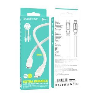 Кабель USB Borofone BX81 PD Type-C to Lightning Білий
