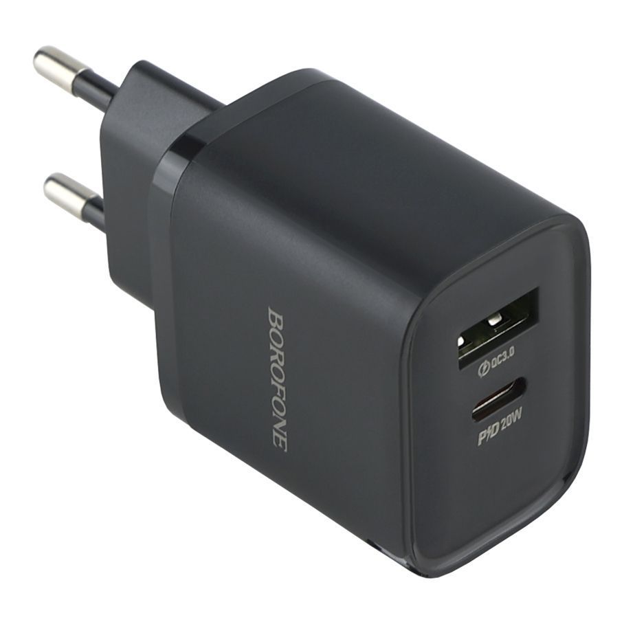 Мережевий Зарядний Пристрій Borofone BA83A 1USB-C/1USB PD/QC 20W+Type-C to Type-C М'ята упаковка