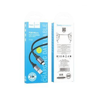 Кабель USB Hoco X102 Micro 2.4A Чорний