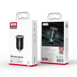 Автомобільний Зарядний Пристрій XO CC43 PD+QC3.0 45W Чорний