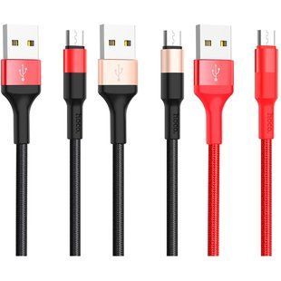Кабель USB Hoco X26 Xpress Charging Micro Чорно-Червоний