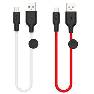 Кабель USB Hoco X21 Plus Silicone Micro 0.25m Чорно-Червоний