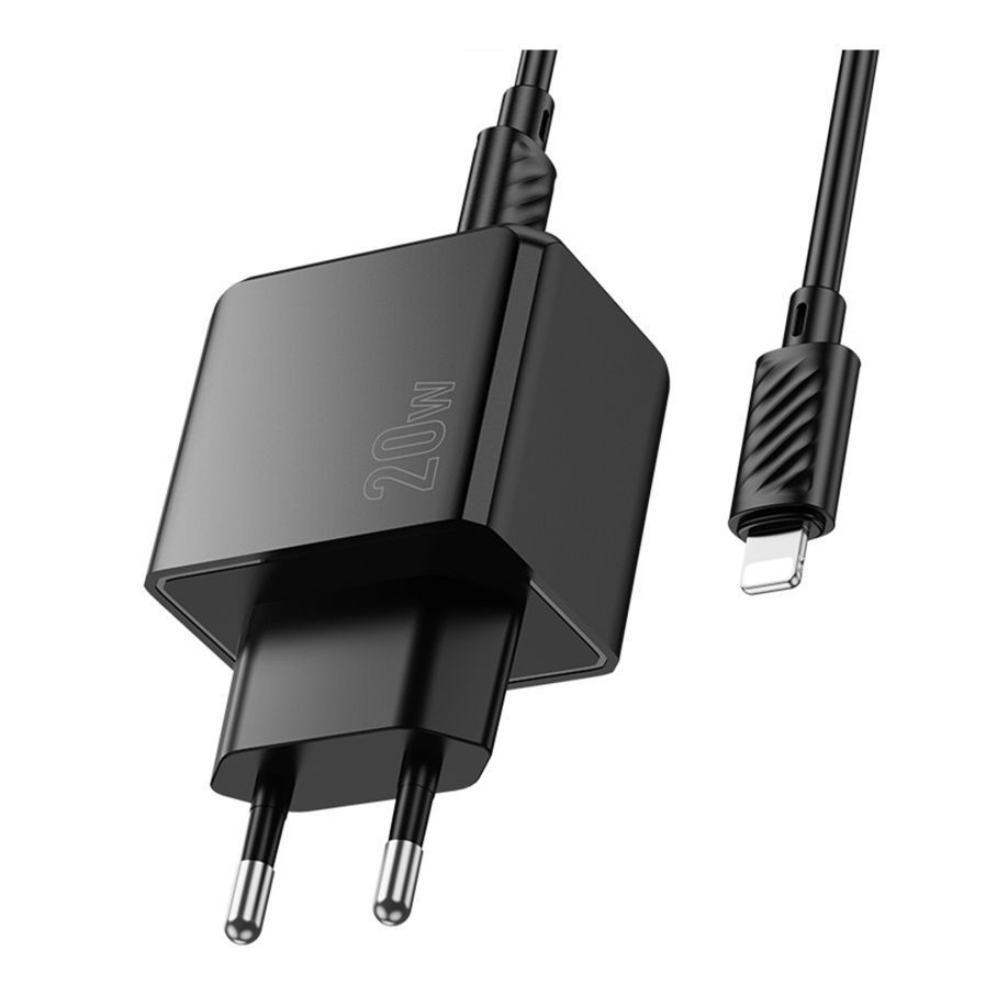 Мережевий Зарядний Пристрій Hoco CS16A 1USB-C/1IP PD/QC 20W+Type-C to Lightning