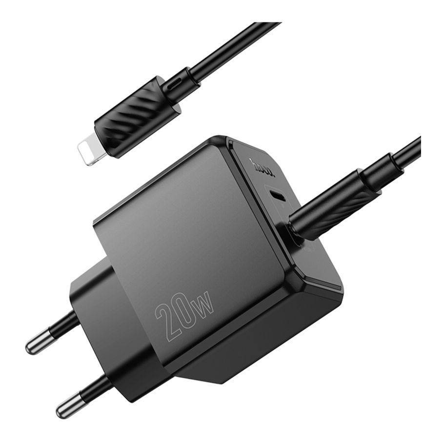 Мережевий Зарядний Пристрій Hoco CS16A 1USB-C/1IP PD/QC 20W+Type-C to Lightning
