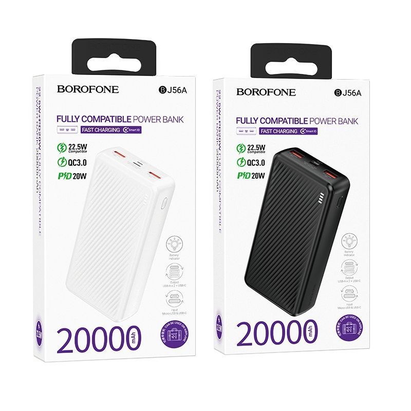 Універсальна Мобільна Батарея Power Bank Borofone BJ56A Graceful 22.5W+PD20W 20000 mAh Чорний