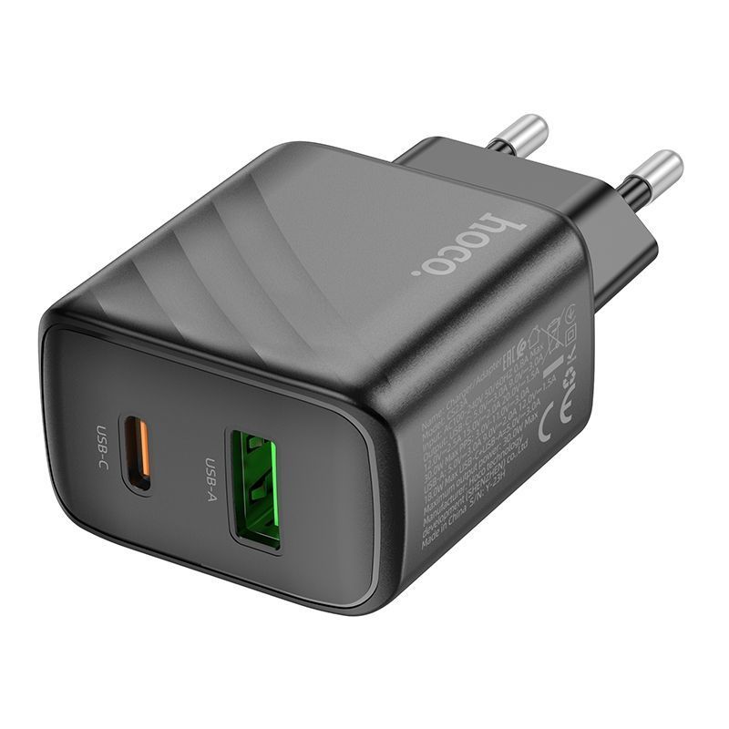 Мережевий Зарядний Пристрій Hoco CS23A 1USB/1USB-C PD/QC 30W Чорний