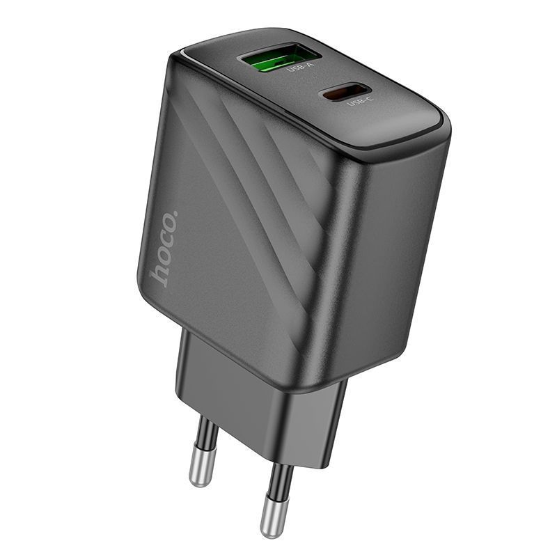 Мережевий Зарядний Пристрій Hoco CS23A 1USB/1USB-C PD/QC 30W Чорний