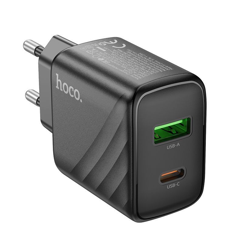 Мережевий Зарядний Пристрій Hoco CS23A 1USB/1USB-C PD/QC 30W Чорний