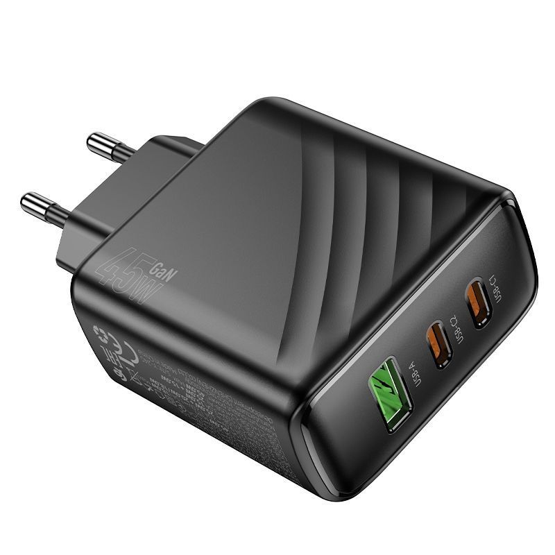 Мережевий Зарядний Пристрій Hoco CS26A 2USB-C/1USB PD/QC 45W