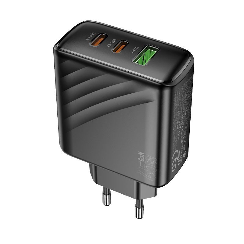 Мережевий Зарядний Пристрій Hoco CS26A 2USB-C/1USB PD/QC 45W
