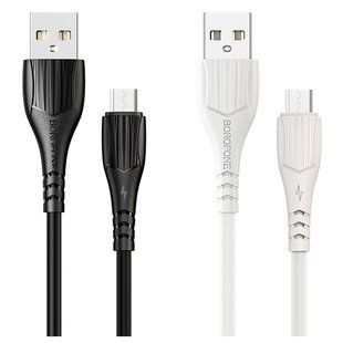 Кабель USB Borofone BX37 Wieldy Micro Бiлий